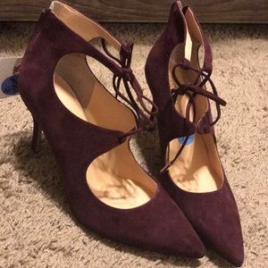 Ivanka Trump Velvet Burgundy Heels